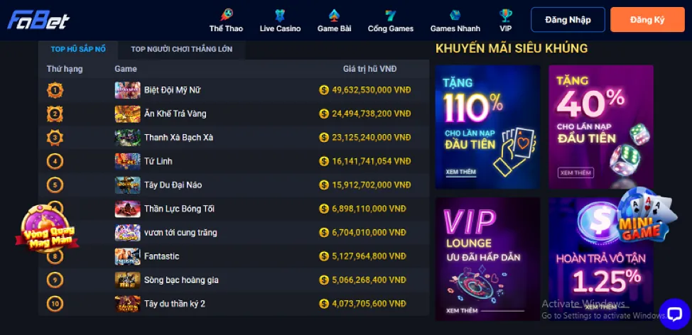 Khuyến Mãi Bắn Cá VG99